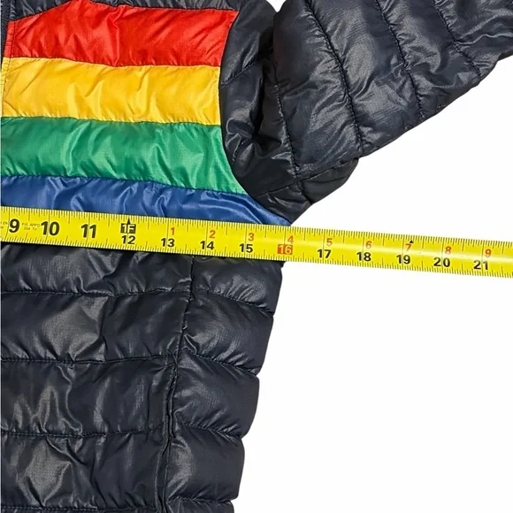 Primary Kids Puffer Jacket with Multicolor Stripes​